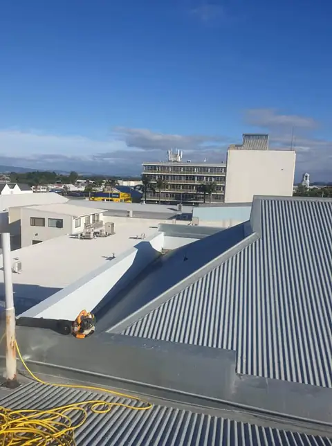 New roofing and flashings on a building in central Gisborne